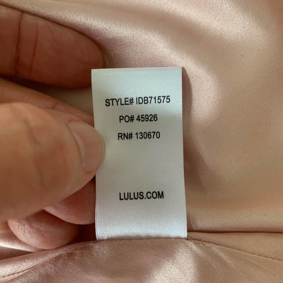 Lulus Easy Listening blush cold shoulder wrap maxi dress polyester chiffon Large - Picture 9 of 10